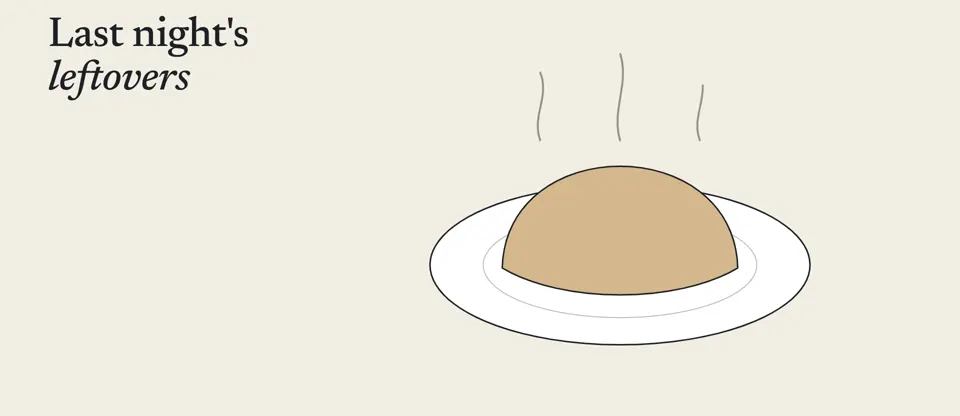 Leftovers: scalding at the edge, cold in the middle