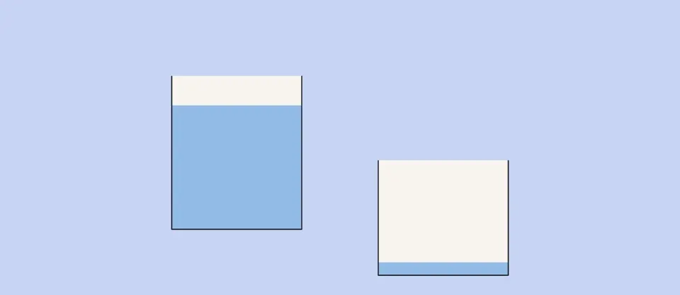 Two tubs joined by a bent tube